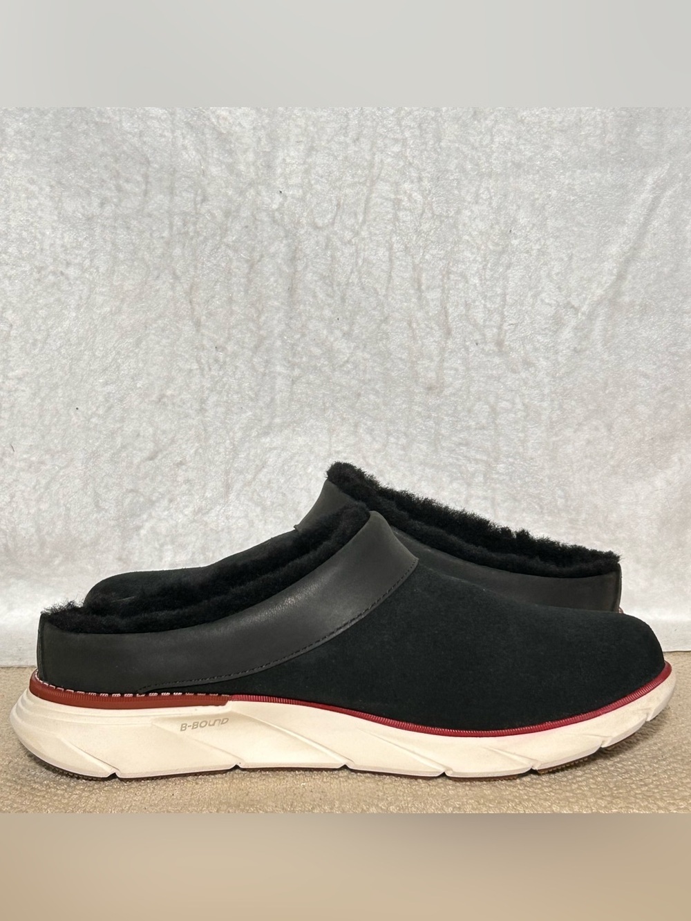 L.L.Bean Womens Black Kennebec Suede Shearling SlipOn Clogs Slippers Shoes SZ 8M - Picture 6 of 11